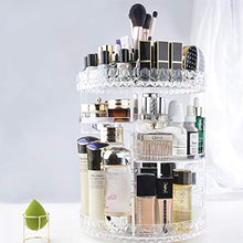 Load image into Gallery viewer, InnSweet 360 Rotating Makeup Organizer, Adjustable Cosmetic Storage Display Case with 8 Layers, Large Capacity Cosmetic Shelf, Acrylic Transparent