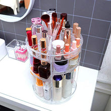 Load image into Gallery viewer, 360 Rotating Makeup Organizer, Great Clear Acrylic Cosmetic Storage Display in Vanity Bathroom and Dresser, Large and Tall for Skincare Cream, Perfume, Lotion and More ( 3 Removable Lipstick Racks )