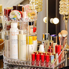 Load image into Gallery viewer, Happy Deals Mecool Makeup Organizer 360 Degree Rotation Adjustable Storage Case Jewelry Cosmetic Perfumes Display Stand Box Diamond Pattern Make Up Storage for Dresser, Bedroom, Bathroom
