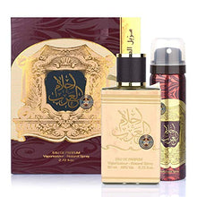 Load image into Gallery viewer, Ahlam al Arab Spicy Woody Musky Eau de Parfum Ard al Zaafaran 80ml + Deodorant