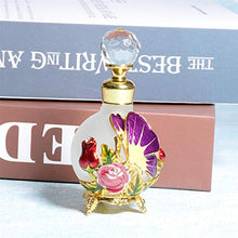 Load image into Gallery viewer, Waltz&F Butterfly and Rose Jeweled Vintage Perfume Bottle Empty Refillable Essential Oil Bottle 25ml (Purple)