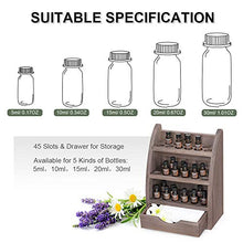 Load image into Gallery viewer, Essential Oils Rack Wooden Nail Polish Storage Organizer, 3 Tiers Removable Cosmetic Perfume Shelf Holder, 45 Slots Wood Storage Display Stand for 5/10/15/20ml Essential Oil Bottles (Natural Brown)