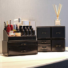 Load image into Gallery viewer, InnSweet Makeup Organizer Acrylic Cosmetic Storage Drawers and Jewelry Display Box, 4 Pieces Makeup Holders, Black