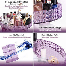Load image into Gallery viewer, Awenia Makeup Organizer 360-Degree Rotating, Adjustable Makeup Storage, 7 Layers Large Capacity Cosmetic Storage Unit with Makeup Bag, Plus Size(Purple)