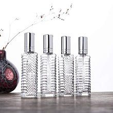Load image into Gallery viewer, YU FENG 12pcs Engraved Taj Mahal Style Clear Glass Atomizer Spray Bottles Empty Refillable for Perfume Essential Oil,Packed with Funnels Pipettes Dispensers