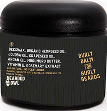 Load image into Gallery viewer, Hoot's Naturals Beard Balm, Extra Large 4oz Organic Beard Oil & Butter Recipe with No Added Fragrance - Leave-In Beard Softener & Conditioner, That Thickens, Strengthens & Styles Facial Hair Growth