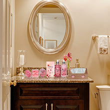 Load image into Gallery viewer, Spa Gift Basket - Bath and Body Cherry Rose Scent For Women - Spa Bath Kit & Bath Gift Basket Birthday Gift includes Shower Gel, Body Lotion, Bath Salt, Body Scrub, Sponge & Soap