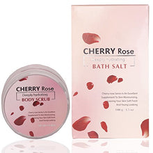 Load image into Gallery viewer, Spa Gift Basket - Bath and Body Cherry Rose Scent For Women - Spa Bath Kit & Bath Gift Basket Birthday Gift includes Shower Gel, Body Lotion, Bath Salt, Body Scrub, Sponge & Soap