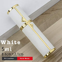 Load image into Gallery viewer, Perfume Bottles Empty Refill, Perfume Atomizer Travel Spray Bottle Refillable, Travel Cologne Sprayer Atomizer, Mini Perfume Decant Holder Container for Man & Woman, Luxury Leather, 5ml, White