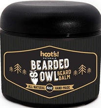 Load image into Gallery viewer, Hoot's Naturals Beard Balm, Extra Large 4oz Organic Beard Oil & Butter Recipe with No Added Fragrance - Leave-In Beard Softener & Conditioner, That Thickens, Strengthens & Styles Facial Hair Growth