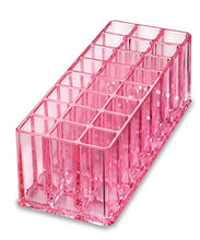 Load image into Gallery viewer, byAlegory Acrylic Rollerball Perfume Organizer Beauty Scent Holder 24 Space Organization Container Storage For Tall Scented Oils - Pink Clear