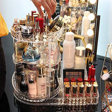 Load image into Gallery viewer, Readaeer 360 Degree Rotating Adjustable Makeup Organizer Cosmetics Lipsticks Perfumes Storage Tray Box (Clear)