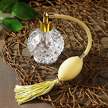 Load image into Gallery viewer, H&D Charming Clear Checked Carved Glass Empty Refillable Perfume Bottle with Spray Atomizer