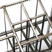 Load image into Gallery viewer, Hersoo Antique Brass Mirror Glass 6-Compartment Perfume Tray for Dresser/Bathroom Organizer Countertop/Mirror Vanity Tray/Perfume Rack Organizer/Cosmetics Organizer