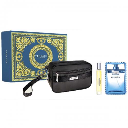  Versace Eau Fraiche for Men 3 Piece Set (3.4 Oz Eau De