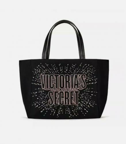 Victoria's Secret, Bags, Victoria Secret Black Canvas Tote