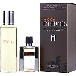TERRE D'HERMES by Hermes - EDT SPRAY REFILLABLE 1 OZ (H BOTTLE LIMITED EDITION) & EDT REFILL 4.2 OZ