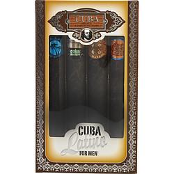 CUBA LATINO VARIETY by Cuba - 4 PIECE MINI VARIETY WITH CUBA COPACABANA & CARNAVAL & CACTUS & MAYA & ALL ARE EDT SPRAY 1.17 OZ
