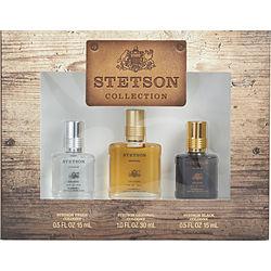 STETSON VARIETY by Coty - 3 PIECE VARIETY WITH STETSON COLOGNE 1 OZ & STETSON FRESH COLOGNE .5 OZ & STETSON BLACK  .5 OZ