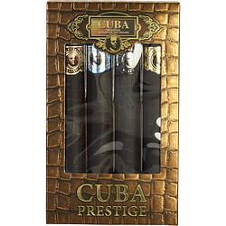 CUBA VARIETY by Cuba - 4 PIECE VARIETY-PRESTIGE SET-INCLUDES CLASSIC, BLACK, PLATINUM & LEGACY AND ALL ARE EDT SPRAY 1.17 OZ