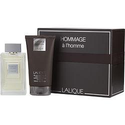 LALIQUE HOMMAGE A L'HOMME by Lalique - EDT SPRAY 3.4 OZ & HAIR AND SHOWER GEL 5 OZ