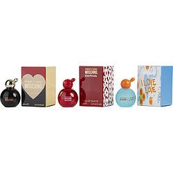 MOSCHINO VARIETY by Moschino - 3 PIECE MINI SET WITH CHEAP AND CHIC & I LOVE LOVE & CHEAP AND CHIC PETALS & ALL ARE EDT .16 OZ MINIS