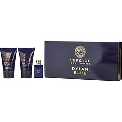 VERSACE DYLAN BLUE by Gianni Versace - EDT .17 OZ MINI & SHOWER GEL .8 OZ & AFTERSHAVE BALM .8 OZ