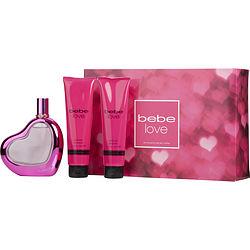 BEBE LOVE by Bebe - EAU DE PARFUM SPRAY 3.4 OZ & BODY LOTION 3.4 OZ & SHOWER GEL 3.4 OZ