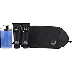 DESIRE BLUE by Alfred Dunhill - EDT SPRAY 3.4 OZ & AFTERSHAVE BALM 3 OZ & SHOWER GEL 3 OZ & TOILETRY BAG