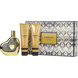 BEBE GOLD by Bebe - EAU DE PARFUM SPRAY 3.4 OZ & BODY LOTION 3.4 OZ & SHOWER GEL 3.4 OZ & HEART CHARM