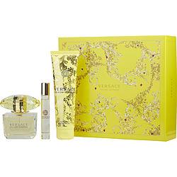 VERSACE YELLOW DIAMOND by Gianni Versace - EDT SPRAY 3 OZ & SHOWER GEL 5 OZ & EDT ROLLERBALL .3 OZ MINI