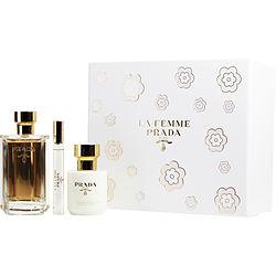 PRADA LA FEMME by Prada - EAU DE PARFUM SPRAY 3.4 OZ & BODY LOTION 3.4 OZ & EAU DE PARFUM .34 OZ ROLL ON MINI