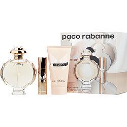 PACO RABANNE OLYMPEA by Paco Rabanne - EAU DE PARFUM SPRAY 2.7 OZ & BODY LOTION 2.5 OZ & EAU DE PARFUM TRAVEL SPRAY .34 OZ MINI (TRAVEL OFFER)