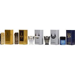 PACO RABANNE VARIETY by Paco Rabanne - 5 PIECE MENS MINI VARIETY WITH 1 MILLION & 1 MILLION PRIVE & INVICTUS & INVICTUS INTENSE & PURE XS AND ALL ARE MINIS