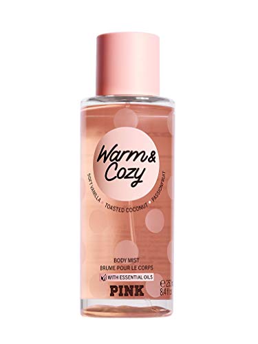 PINK/VICTORIAS SECRET Collection Warm & Cozy Body Mist New Women's Fragrance Perfume 8.4 OZ. Warm with Soft Vanilla, Passionfruit & Toasted Coconut