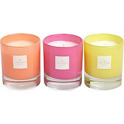 KATE SPADE LIVE COLORFULLY by Kate Spade - CANDLE TRIO WITH LEMON BLOSSOM & GARDENIA & AMBER AND ALL ARE 3.8 OZ