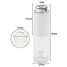 Load image into Gallery viewer, JIUWU 10ml 1/3 Oz Essential Oil Transparent Glass Dropper Bottle with Silver Pressure Pump and Tip Eye Dropper Perfume Cosmetics Aromatherapy Sample Vials Pack of 25
