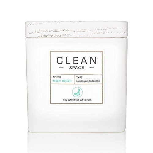 CLEAN SPACE Candle | Natural Soy Blend Scented Candle | Premium Non-Toxic Candle Made with Sustainable Ingredients | Up to 40 Hour Burn Time | 8 oz
