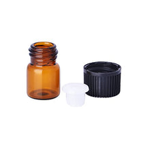 Load image into Gallery viewer, Enslz 100 Pcs Essential Oil Glass Bottles Mini Tiny Refillable Empty Aromatherapy Perfume Liquid Amber Glass Bottles (1ml) ?Ǫ
