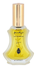 Load image into Gallery viewer, Dirham Unisex EDP - Eau De Parfum 30ML (1.0 oz) | Exotic Woody Fragrance | Enchanting Rose, Jasmine with Subtle Essence of Musk and Sandalwood | Elegant bottle | by RASASI Perfumes
