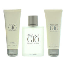 Load image into Gallery viewer, Giorgio Armani Acqua Di Gio Men 3 Pc Gift Set 3.4oz EDT Spray, 2.5oz All Over Body Shampoo, 2.5oz After Shave Balm
