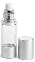 Load image into Gallery viewer, Airless Pump Bottle Silver Matte 1 oz
