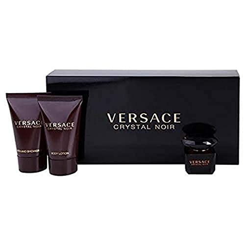 Versace Crystal Noir By Gianni Versace For Women. Set-eau De Parfum .17 OZ Mini & Body Lotion .8 OZ Mini & Shower Gel .8 OZ Mini