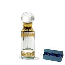 Load image into Gallery viewer, KECHU Tiny Empty Crystal Perfume Bottle Refillable Glass Contianer Round Style 3ml Golden Gifts
