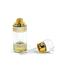 Load image into Gallery viewer, KECHU Tiny Empty Crystal Perfume Bottle Refillable Glass Contianer Round Style 3ml Golden Gifts
