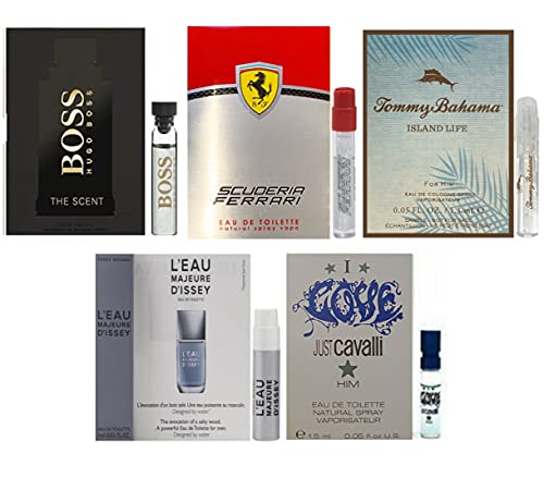 Men's cologne sampler set - Designer perfume sample Lot x 5 Cologne Vials