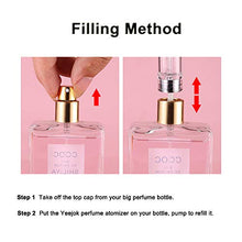 Load image into Gallery viewer, Yeejok Refillable Perfume Atomizer for Travel, 5ml Empty Leakproof Pump Perfume Spray Bottle with Luxury Black Leather Case for Man and Woman, Portable Mini Cologne Container
