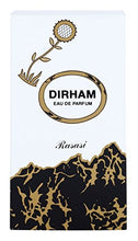 Load image into Gallery viewer, Dirham Unisex EDP - Eau De Parfum 30ML (1.0 oz) | Exotic Woody Fragrance | Enchanting Rose, Jasmine with Subtle Essence of Musk and Sandalwood | Elegant bottle | by RASASI Perfumes
