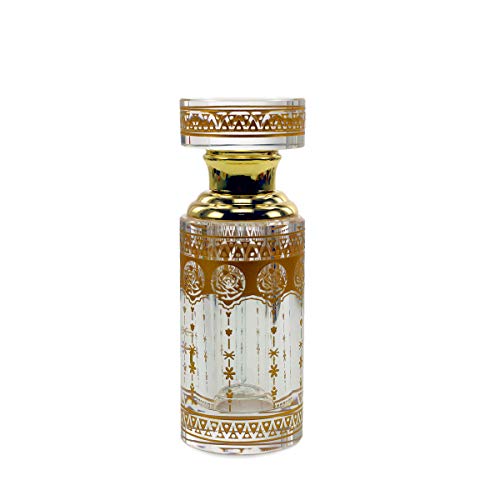 KECHU Luxury Golden Stripe Empty Crystal Perfume Bottle Refillable Glass Contianer 12ml
