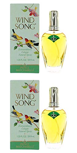 Set of 2 PRINCE MATCHABELLI Wind Song By Prince Matchabelli For Women Cologne Spray 1.35 oz (2 Pack)